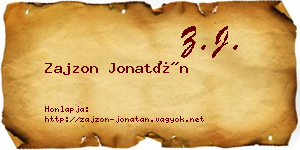 Zajzon Jonatán névjegykártya